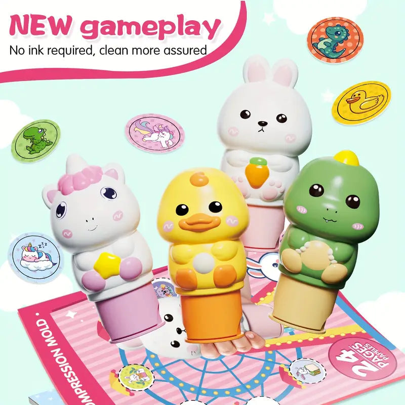 Magic Stamper Stickers - 200 Reusable Stickers | 24 Page Book - Kidspark